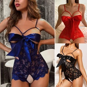 Sexy Women Lingerie One Piece Lace Babydoll Underwear Sleepwear Mini Bodysuit US - Picture 1 of 16