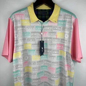 William Murray Men's Polo Shirt - Golf - Short Sleeve - Pastel Cassettes - XL - Picture 1 of 24