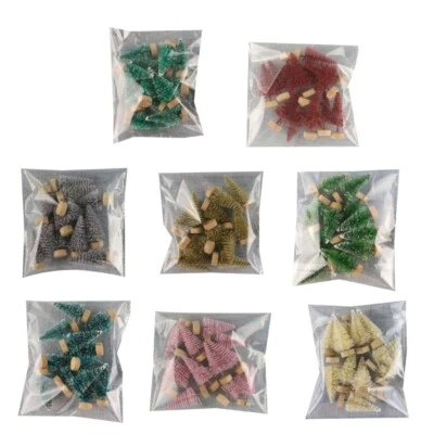 12pcs Artificial Miniature Christmas Tree Tabletop Ornament Desktop Scene Decor - Image 1 of 4