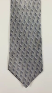 Bill Blass Krawatte Krawatte 100% Seide grau und blau Muster - Bild 1 von 5