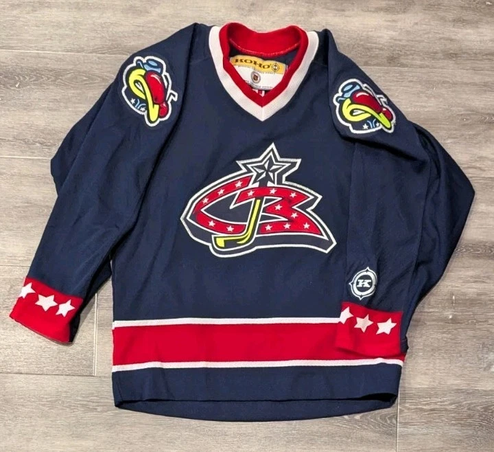 Vintage Columbus Blue Jackets Jersey Youth Large/XL Navy NHL Hockey Koho - Image 1 of 4