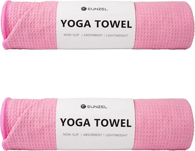 2 Pack Hot Yoga Towel, Non-Slip Yoga Mat Towel with Grip Dots Stickyfiber Sweat  - Image 1 of 4