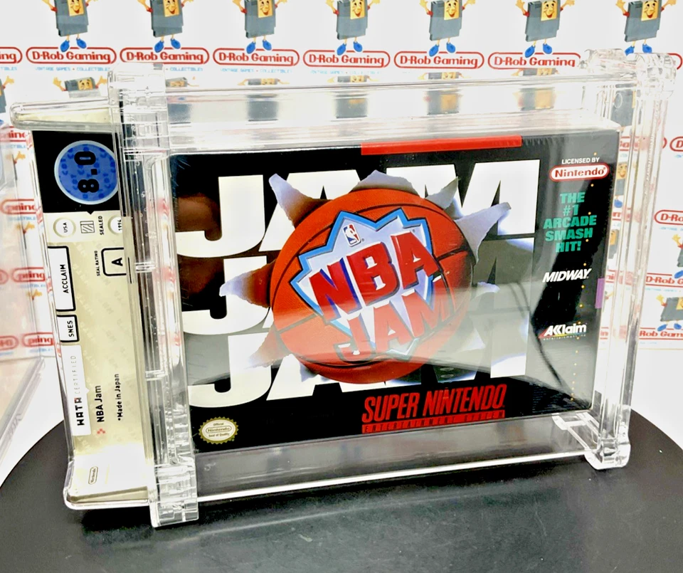 NBA Jam Super SNES Sealed VGA WATA Nintendo Made in Japan 1st Print Black Label - Image 1 of 4