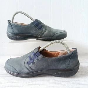 Hotter Comfort Concept Shoes Size 7.5 Blue Nubuck Suede Loafers Slip On Flat - Picture 1 of 14