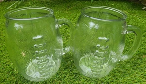 Juego - 2 TAZAS DE CERVEZA Home Essentials FÚTBOL EN FORMA XLarge 36 oz de vidrio grueso - Imagen 1 de 5