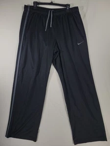 Nike Sweatpants Mens 2XL Black w/ Gray Side Stripe Swoosh Athletic 480238-010 - Picture 1 of 12