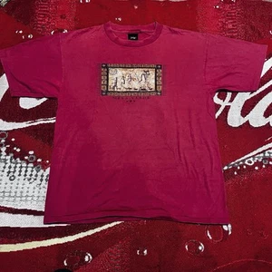 Vintage Prairie Mountain Mesa Verde Aztec Print Sz XL T Shirt Made In USA Red - Picture 1 of 7