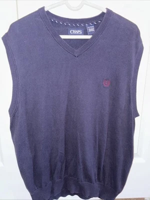 Chaps Ralph Lauren Hombre Azul Marino Talla XL Cuello en V Suéter Chaleco Tejido Apretado Foto 1 de 4