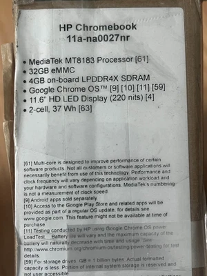 HP Chromebook 11a (11a-na0027nr, 2022) | 11.6" HD | MediaTek MT8183 | 4GB RAM | - Image 1 of 4