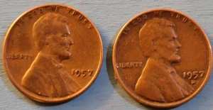1957 and 1957D B I E error coins - Picture 1 of 5