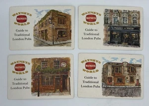 "Watney's World" London Pubs Cartón Papel Cerveza Posavasos 3.5" X 5.5" Juego de 4 - Imagen 1 de 9