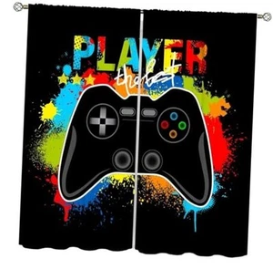 Boys Gaming Curtains,Gamepad Game Controller Décor Curtains for Teens Kids - Picture 1 of 8