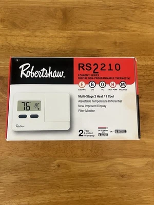 Robertshaw RS2210 数字不可编程经济系列恒温器 — 第 1/3 张图片