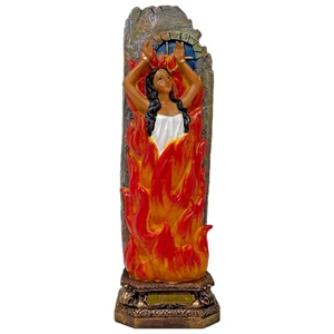 Figura Resina Anima Sola 12" Alma en Purgatorio, Llamas, Cadenas Rotas - Imagen 1 de 3