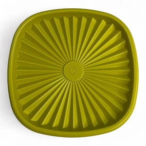 Vintage Tupperware Kanister Deckel Servier Starburst grün 841-20 eckig 6,5" - Bild 1 von 5