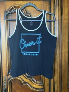 Volcom Women's Ringer Graphic Tank Top "Over-It" Black w/White Size M EUC - Picture 1 of 2