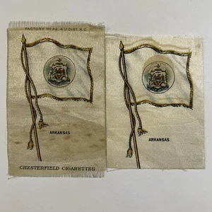 Arkansas State Great Seal Flaggen Lot 2 Tabak Seide Zigaretten um 1910 - Bild 1 von 10