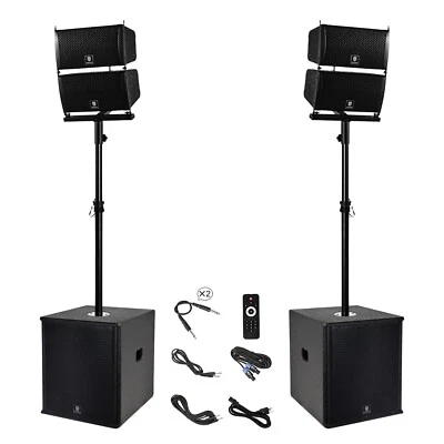 PRORECK CLUB 6000 Line Array Speaker PA System 15 inch Bluetooth Subwoofer 6000W - Image 1 of 4