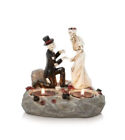 Yankee Candle Bride &amp; Groom Proposal  Skeletons 3 Glass Tea Light Candle Holder