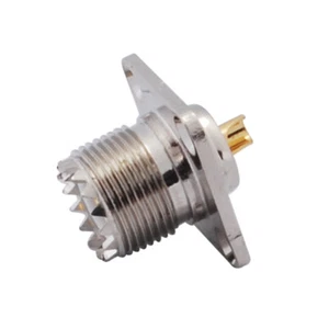 Montaje de brida de 4 orificios hembra VHF UHF SO-239 con conector coaxial terminal de soldadura - Imagen 1 de 2
