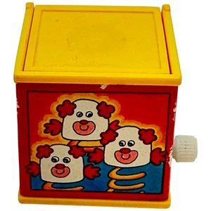 Vintage 1981 Wind Up Toy BOX POPS For Parts Only Whacky Clown Jack in the Box - Bild 1 von 7