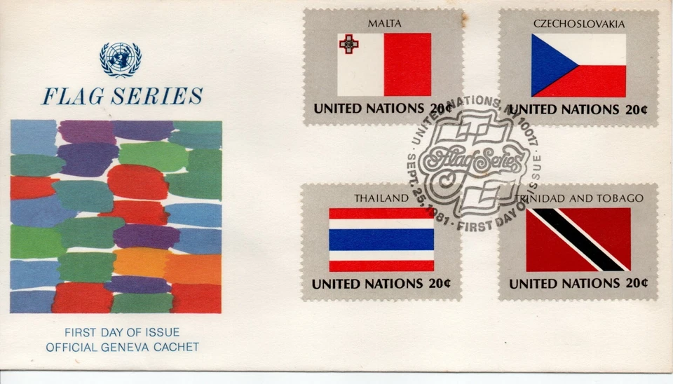 United Nations First Day of Issue Stamp Flag series - Image 1 of 1