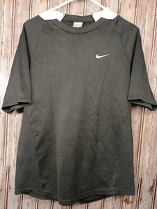 Nike T-Shirt Herren Größe L Schwarz Weiß Swoosh Training Aktiv Kurzarm - Bild 1 von 12