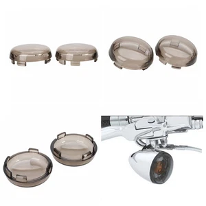 2x Smoke Deuce Turn Signals Lens CoverFor 1986-15 Harley Dyna Softail Sportster - Foto 1 di 4