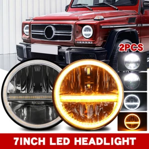 7'' Zoll LED Scheinwerfer E-geprüft DRL für Jeep Wrangler JK VW T3 BENZ G Klasse - Bild 1 von 13