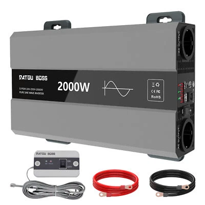 DATOUBOSS Reiner Sinus Wechselrichter 12V 24V 230V Inverter Spannungswandler 2000W 4000W