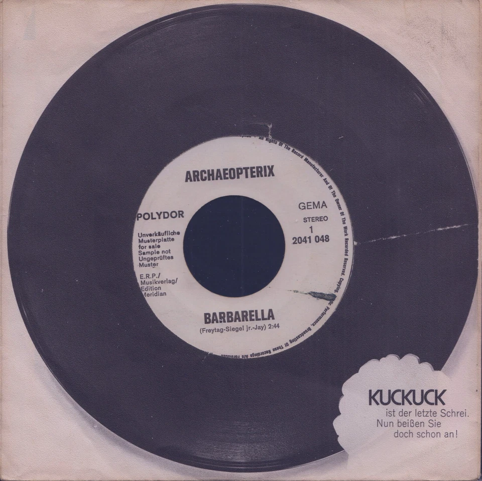 ARCHAEOPTERIX: Barbarella (´70 / rare orig. German WHITE LABEL PROMO 7") - Bild 1 von 1