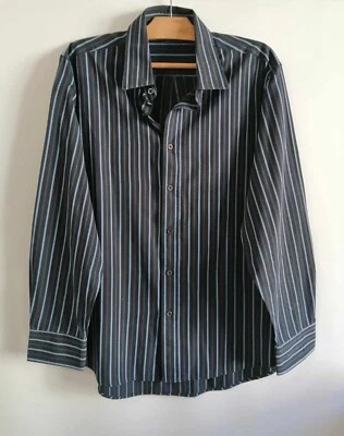 La Redoute Easy Iron Classic Striped Black and Blue Shirt T42 (4410069) - Image 1 of 4