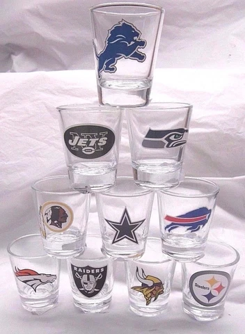 NFL 2 oz Shot Glass with Team Logo by The Memory Co. Select Team Below Cover