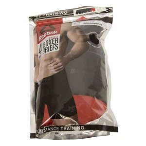 Reebok Hombre Negro/Rojo 4 Paquete Tramo Performance Boxer Briefs Nuevo Pequeño - Imagen 1 de 3