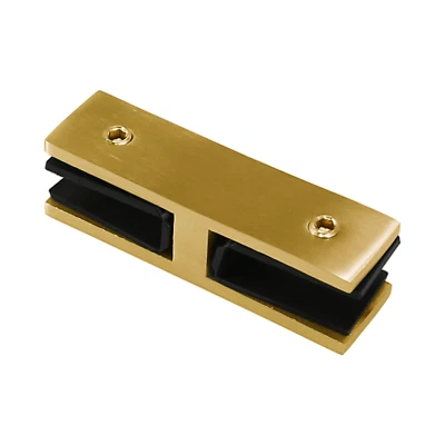 Abrazadera de puerta de vidrio a vidrio de acero inoxidable de 180 grados para vidrio de 1/2" y 3/8" de espesor Foto 1 de 3