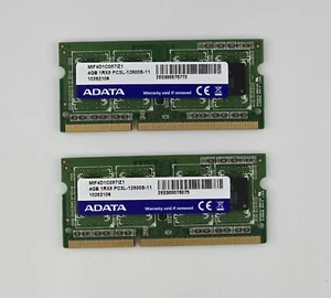 LOT OF 8 - ADATA 4GB DDR3L 1RX8 PC3L-12800S-11 laptop - 32GB total - Picture 1 of 3