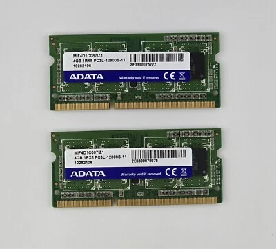 LOTE DE 8 - ADATA 4GB DDR3L 1RX8 PC3L-12800S-11 portátil - 32GB total Foto 1 de 3