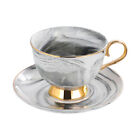  OUNONA 250ML 250ml Marmor Keramik Espresso Kaffeetasse und Untertasse Set Tee