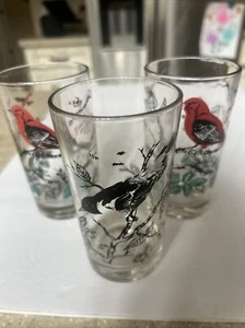 Vintage Colorful Bird Glasses-Set of 3 - Picture 1 of 3
