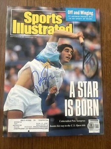 PETE SAMPRAS USA TENNIS SIGNED AUTOGRAPHED SPORTS ILLUSTRATED 1990 W/COA - Picture 1 of 5