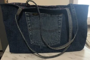 Newly Handmade From Recycled Blue Jeans Lined Handbag - Picture 1 of 4