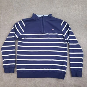 Vineyard Vines Sweater Boys XL Blue White Striped Mock Neck Long Sleeve - Picture 1 of 8
