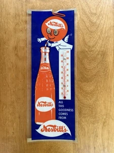 Nesbitt's Thermometer Rare Blue Angel Googly Eyes Soda Plastic Sign Advertising - Picture 1 of 15