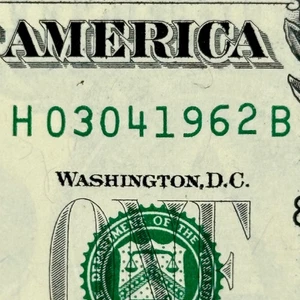 March 4th 1962 3rd April Dollar Bill Uncirculated Birthday Note $1 Fancy Serial - Picture 1 of 6