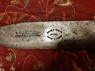 Cuchillo de combate I. Wilson Sycamore SE Sheffield Inglaterra doble cizalla forjado a mano Foto 1 de 4