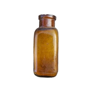 Vintage Apothecary Bottle Amber Glass 2.5" Tall Embossed 2 NB&C - Picture 1 of 4