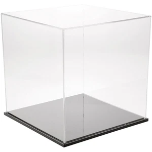 Plymor Clear Acrylic Display Case with Black Base, 13" x 13" x 13" - Picture 1 of 1