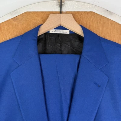 Joseph Abboud Suit Mens 48L Royal Navy Blue 2 Button Reda Super 110s Canvas - Image 1 of 4