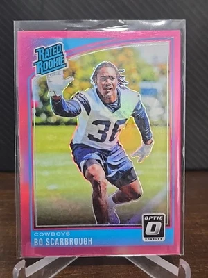2018 Panini Donruss Optic Bo Scarbrough RC Rookie Pink #194 - Cowboys - Image 1 of 2