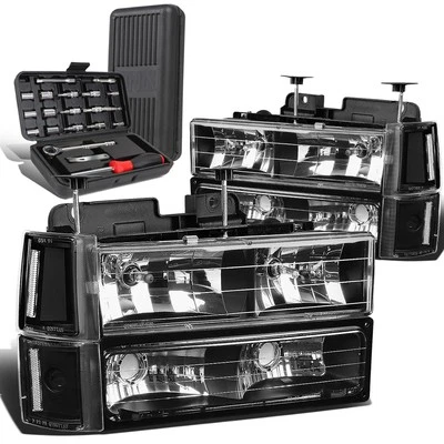 Faro de señal transparente negro para camioneta GMC GMT400 C10 C/K 1994-2000 + caja de herramientas Foto 1 de 4